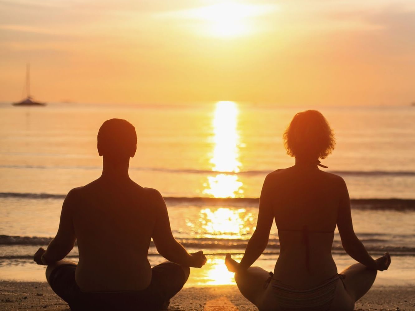 Meditation at sunset